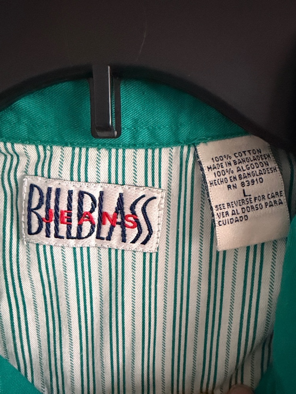 Bill Blass Vintage Teal Sleeveless Button-Down Shirt - Picture 2 of 4